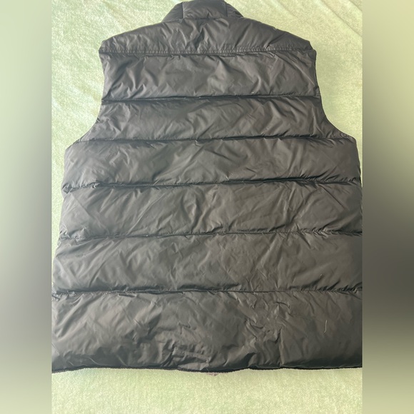 Banana Republic Black Quilted Puffer Vest with Gray Trim L - Picture 2 of 7